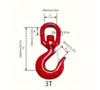 TEMU Gancho Giratorio 1T/2T/3T, Gancho de Carga de Resistencia, con Ojo Giratorio y Seguridad, para Remolcar y Tirar de Barcos