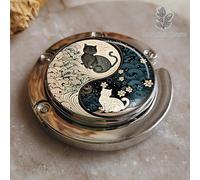 TEMU Gancho portátil de gato Yin Yang, y armonía, gancho plegable para guardar en bolso, estilo con regalo único, ideal para viajes y uso doméstico, de almacenamiento multiusos sin daños que ahorra