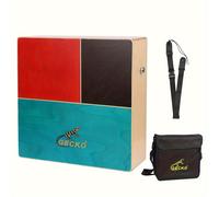 TEMU GECKO C-69 Cajón de Viaje, un Cajón Portátil con Diseño de Cara que Tres de Bongo en un y Sonido de Cajón de Tambor en el , de y Nogal, con una Bolsa de Viaje y Correa
