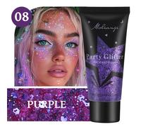 TEMU Gel Multifuncional, 8 Colores Disponibles, para Rostro/Cabello y Cuerpo - Natural con Aplicación . Ideal Para Fiestas de Halloween e Maquilláje Escenàrico