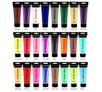 TEMU Ginflash Set de 12/24 Colores 75ml/tubo Pintura Acrílica Metálica /Normal para , Dibujo, Pintura de Pared, Tela y Suministros DIY