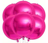 TEMU Globos grandes de color rosa - 22 pulgadas, paquete de 6 | Globos de foil rosa para decoraciones de fiesta rosa | Globos metálicos esféricos rosa , decoraciones de rosa | Globos de mylar rosa