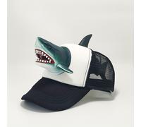 TEMU Gorra de béisbol de malla de tiburón de moda | Unisex, , semimalla, ala curva, estilo , adecuada para protección solar y decoraciones de de Halloween/Navidad