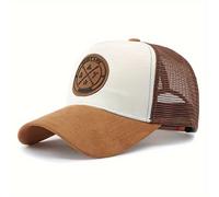 TEMU Gorra de béisbol para hombre con visera rígida y malla para uso en exteriores, elegante sombrero de ala estilo coreano.