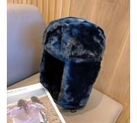 TEMU Gorro de caza peludo con orejeras | Gorro de piloto peludo de invierno estilo ruso, gorro de esquí unisex a prueba de viento, color sólido, tela, cierre de hebilla