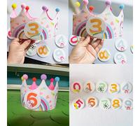 TEMU Gorro de de Unicornio con Números del 0 al 9 - Gorros Mágicos de Fieltro para Fiestas, Lavables a , para Navidad y (Indicador de Edad)