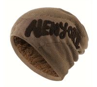 TEMU Gorro de Hombre para Otoño e Invierno, Ideal para Uso al , Forrado y Tejido para , Estilo Pullover Engrosado y Resistente al Frío, y Gorro Slouchy para Mujer