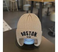 TEMU Gorro de Punto Elástico con Diseño Boston - Gorro y para Invierno, Beanie Unisex para Otoño & Navidad, (Marrón//), Ropa para Frío, Prendas de Punto Elegantes, Accesorio