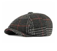 TEMU Gorro Retro Octágono para Hombre - Estampado Cuadros y , Tela y Duradera, Diseño Vintage para Looks Casuales y Formales, Accesorio de Invierno, Cabeza Clásica y Estructurada, Calidad Superior