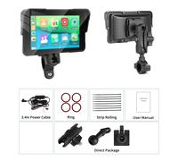 TEMU GPS para Motocicleta con Soporte de Diseño Motorizado, CarPlay sin varillas y Auto, Pantalla Táctil Portátil de 5 Pulgadas Compatible con Bluetooth/, Monitoreo de Presión de Neumáticos