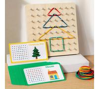 TEMU Gráficos geométricos de madera, juego de rompecabezas de matemáticas, modelado práctico, entrenamiento , concentración y capacidad de .