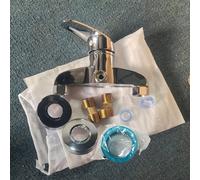 TEMU Grifo de baño combinado con control para ducha y lavabo, con mezclador de agua fría y caliente y de cerámica diseñado para quemaduras, completo con accesorios de instalación