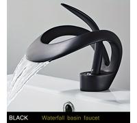 TEMU Grifo de baño de lujo con diseño hueco para agua fría y caliente con de cerámica, monomando, un solo orificio, disponible en negro, dorado y cromado