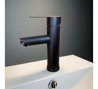 TEMU Grifo de baño negro 304 de acero inoxidable | Estilo , válvula de , montaje de un solo orificio, pintado