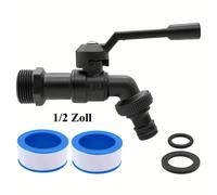 TEMU Grifo esférico de latón para jardín de 3/4 y 1/2 , diseñado para uso en exteriores, con capacidades anticongelantes -20 ℃ y resistencia al 120 ℃, completo con conexión de manguera (negro)