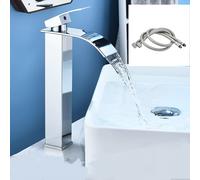 TEMU Grifo negro estilo para lavabo de baño, lavabo de encimera, grifo doméstico extendido para agua fría y caliente para lavar la cara