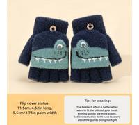 TEMU Guantes de dibujos animados para niños, con diseño de medio dedo para escribir, gruesos para el en invierno y protección contra el frío.
