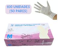 TEMU Guantes de Látex con Polvo Blancos Translucidos - 100 unidades - Para Uso Profesional en Clínicas, Laboratorios e Marca