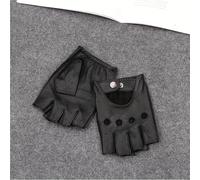 TEMU Guantes de Media Palma de Piel de con Estampado de Piel de , Guantes de Piel Auténtica de Oveja para Todas