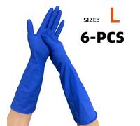 TEMU Guantes de Nitrilo de 16 Pulgadas de Largo, Guantes de Limpieza Tamaño Pequeño, y Grande S/M/L, Azul Profundo, Sin Látex, Guantes Desechables de Nitrilo Gruesos, 6 Unidades