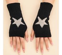 TEMU Guantes sin dedos de para mujeres - Material de poliéster, lavable a mano, elástico, abrigadores de muñeca fashion para estilo de calle y salidas informales