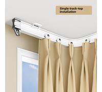 TEMU Guía de para Cortina Flexible con Gancho Colgante de L y Silencioso para