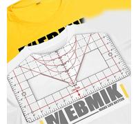 TEMU Guía de regla para camisetas para alineación de vinilo para prensa de en vinilo HTV, regla para camisetas TODO EN UNO para centrar diseño y costura artesanal