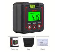 TEMU GVDA Transportador Digital Inclinómetro 360° Goniometro de Precisión Nivelador Electrónico de Ángulos Herramienta de Medición de Inclinación Magnética con Luz de