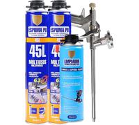 TEMU H HANSEL HOME Kit Completo de Espuma de Poliuretano Profesional con Pistola Aplicadora y Limpiador - Espuma para , Aislamiento y Relleno