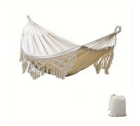 TEMU Hamaca Boho Chic con Borlas - Lona , Silla Columpio Portátil para Exterior y Viajes