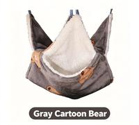 TEMU Hamaca de Franela para Mascotas, Saco de Dormir para Hámster, Chinchilla, Oso Dorado, Quoll de , , Hurón - Accesorio de Felpa para Jaula con Diseño de Oso de