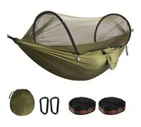 TEMU Hamaca de red de automática de despliegue rápido - 210T nylon, ultra y portátil para camping, senderismo y al , diseño de malla duradera con función anti-residuos, hamaca de camping