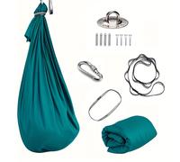 TEMU Hamaca Elástica para Interior y Exterior ( Fijación) - Hamaca Ajustable para Adultos, Yoga, Aérea, Tela Elástica, Ideal para Yoga, Exteriores, , Jardín, Patio