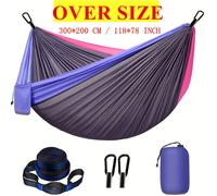 TEMU Hamaca Extra Grande con Costuras de , Tamaño 118.11" x 78.74", de Material y Portátil de Nylon 210T, Fácil de , Adecuada para Camping, Playa, Senderismo