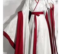 TEMU Hanfu Vintage de Mujer, Estilo 2024, Poliéster 100%, Cuello en V Larga de Un Solo Color con Fajín y Chal, Temporada de /Otoño, Traje Tradicional Chino con Cinturón