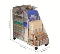 TEMU Hay 7 estanterías de rejilla. Se aprovecha el debajo del escritorio de estantería, y el estante al del escritorio la en