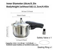 TEMU HCX Olla a Presión Mini 2L, de Seguridad de 5 Niveles, Ideal para Solteros y , Inducción/Gas Universal, Fácil de Limpiar, Regalo de Navidad