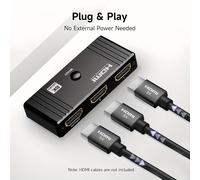 TEMU HDTV 8K 60Hz - Splitter HDTV Ultra .1 con 2 Entradas y 1 , Manual de Aluminio Compatible con PS5/4/3, , Fire Stick y Reproductor Blu-Ray (Negro)