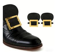 TEMU Hebillas doradas para zapatos, ideales para disfraces, perfectas para atuendos y de peregrino, con un diseño histórico en Inglaterra , completas con una correa elástica para un fácil uso