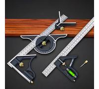 TEMU Herramienta de carpintería multifuncional ajustable 100 en 1, , transportador y regla. Duradera, de precisión y no requiere energía para funcionar. Ideal para y marcar ángulos en de carpintería