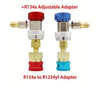 TEMU Herramienta de de Refrigerante para Aire Acondicionado de Coche R134a y R1234yf con Adaptador de Medidor de y Tubo de Orificio Ajustable