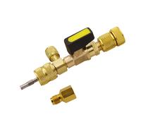 TEMU Herramienta de extracción e instalación de de válvula R410A R22, con puertos de tamaño SAE 1/4 y 5/16, adecuada para sistemas HVAC que utilizan R404A, R407C, R134A, R12, R32 y