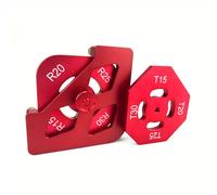 TEMU Herramienta De Plantilla De Aleación De Aluminio Para Esquinas Redondeadas De Carpintería, Medidor De Esquina R De Cambio Rápido, Medidor De Esquina De Fresado De Madera Eléctrico De Ángulo De