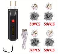 TEMU Herramienta de soldadura de plástico portátil de 100W, mini kit de reparación USB con 200 clavos de soldadura de acero inoxidable para la fijación de parachoques y puertas de automóviles