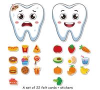 TEMU Herramientas de enseñanza para clasificar dientes buenos y de , adecuadas para la educación de la protección dental, 20 patrones de alimentos, materiales de presentación temprana HOOJOJO