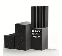 TEMU HERTBER 12pcs de de Espuma de Densidad Negras, 6.9"x6.9"x11.8", Paneles Absorbentes de Sonido para Esquinas de Caseros, Oficinas, Salas de , Salas de Batería y Teatros