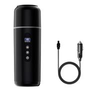 TEMU Hervidor Eléctrico Portátil 12V/24V | Acero Inoxidable 304, Capa Anti-escaldado, Ajuste de , Apagado Automático, Revestimiento Liso, Superior Removible, Compatible con Enchufe para Coche