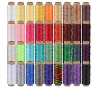 TEMU Hilo Encerado de 36 Colores Ideal para Costura Manual en Cuero, Encuadernación y Manualidades - 33 Yardas por Color, 1188 Yardas - Hilo Encerado para Cuero y Costura Manual Profesional