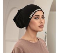 TEMU Hiyab para mujeres musulmanas | de usar, antideslizante, transpirable, con decoración de diamantes de , adecuado para oraciones o ocio al en Ramadán.