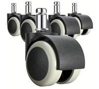 TEMU Hjh OFFICE 619029 5X Ruedas sin freno para muebles de suelo duro FREE 11 mm / 50 mm & 619010 5 X Ruedas para suelo duro 11 mm / 65 mm (Paquete de 5)